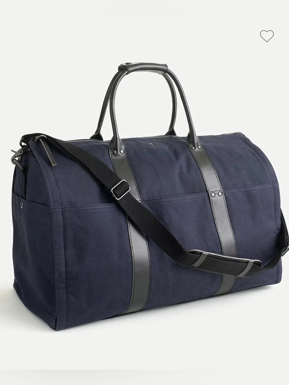 Navy Canvas Garment Duffel Bag